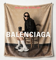 Balenciaga Black Velour Tracksuit Sneakers Editorial Flannel Sofa Throw Blanket BA239